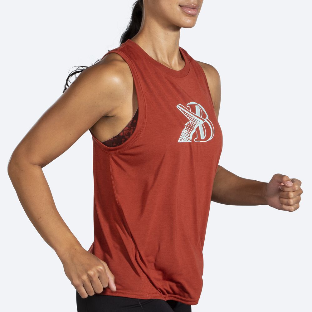 Camiseta Tirantes Brooks Distance Estampadas Mujer Cobra | Ecuador-56312