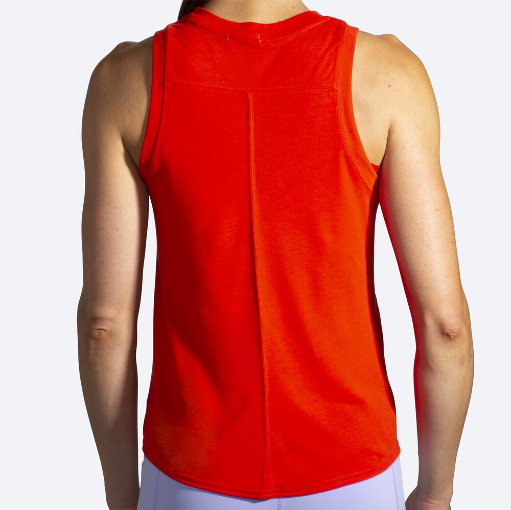 Camiseta Tirantes Brooks Distance Mujer Rojas | Ecuador-31507