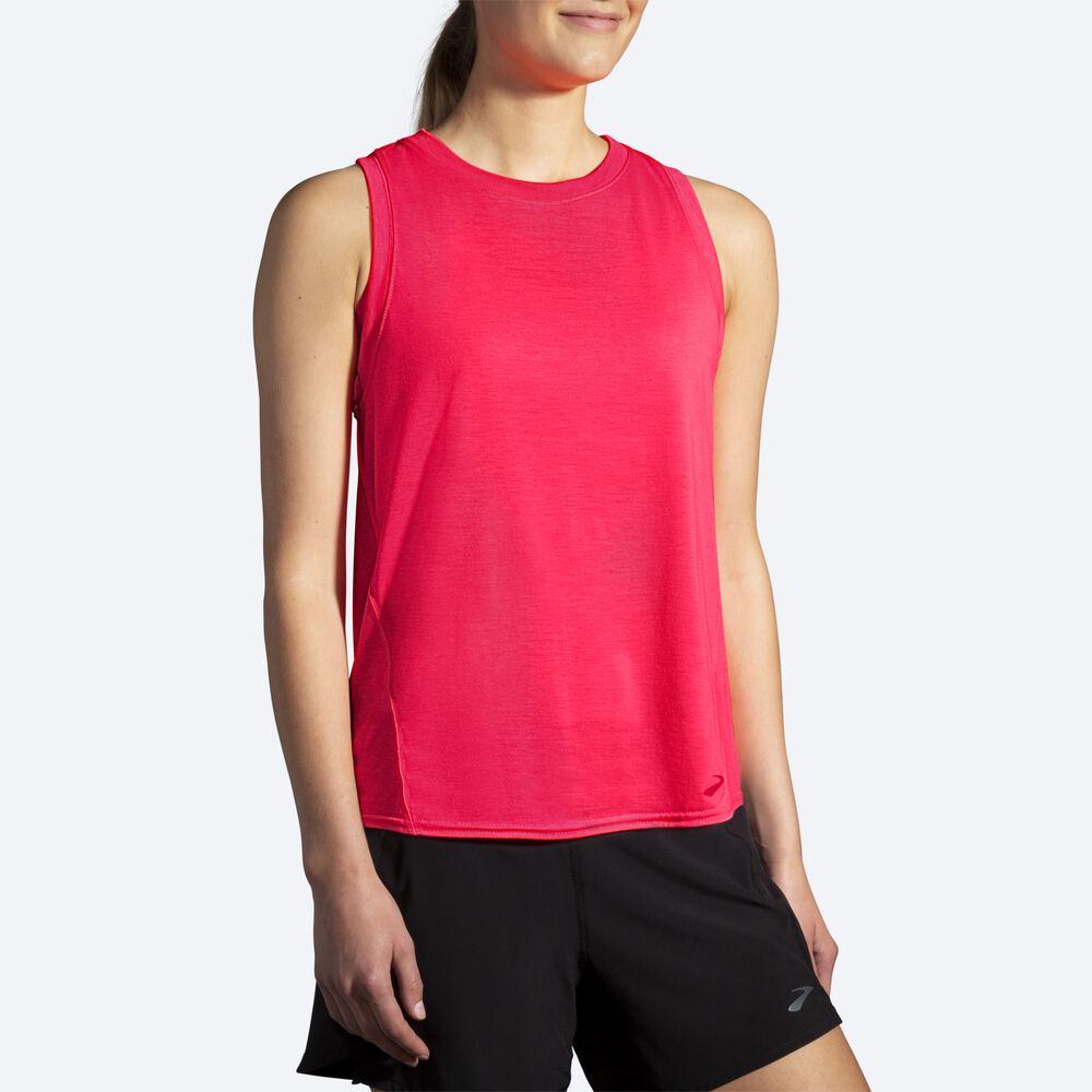 Camiseta Tirantes Brooks Distance Mujer Rosas | Ecuador-42175