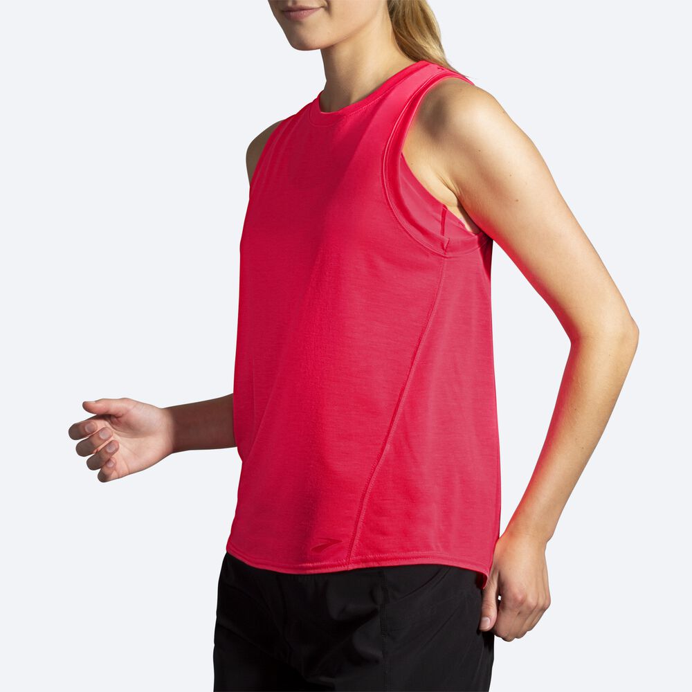 Camiseta Tirantes Brooks Distance Mujer Rosas | Ecuador-42175