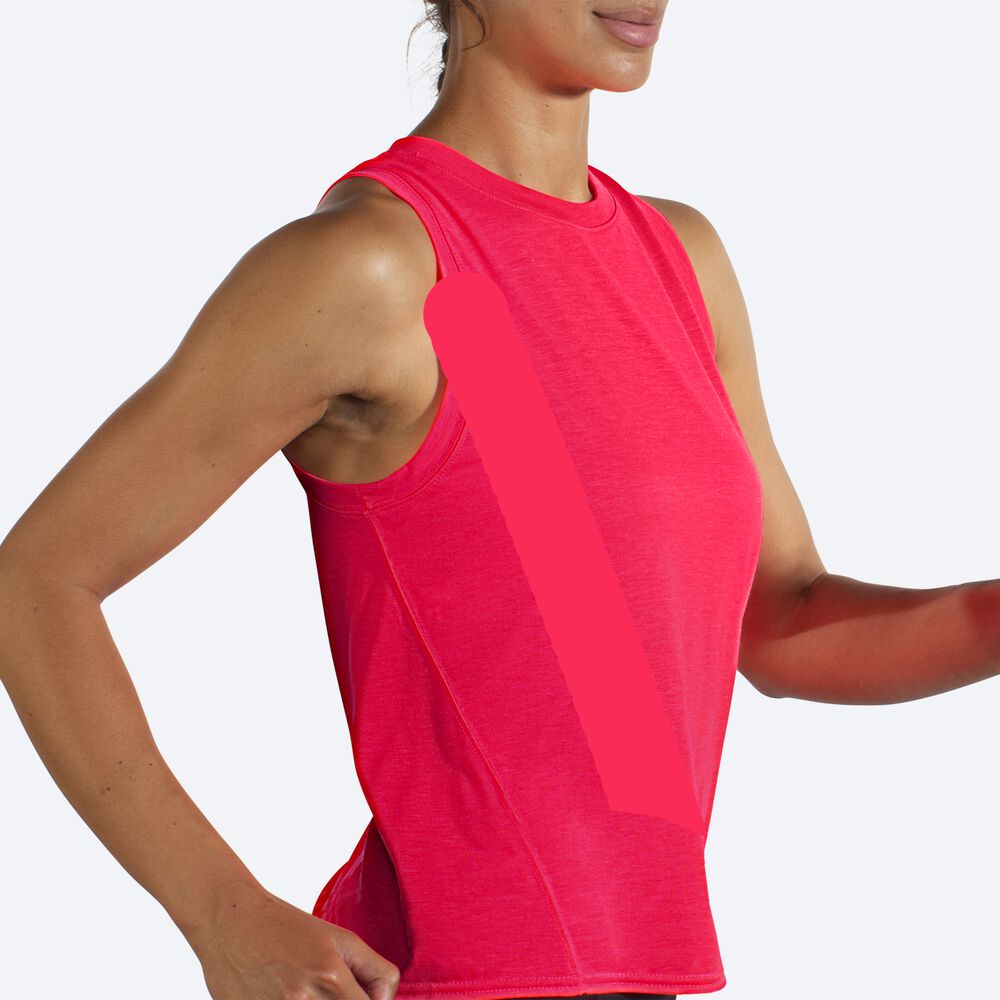 Camiseta Tirantes Brooks Distance Mujer Rosas | Ecuador-42175