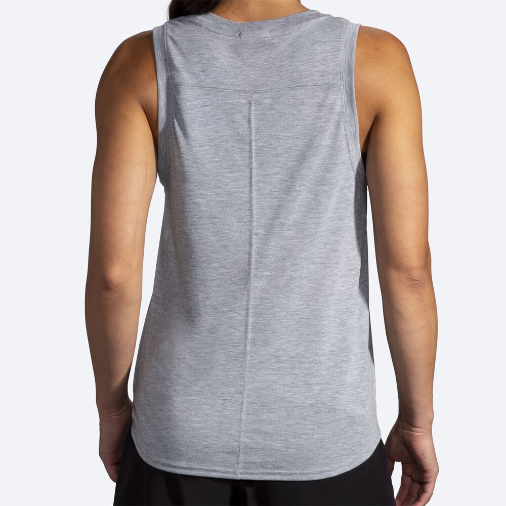 Camiseta Tirantes Brooks Distance Mujer Gris | Ecuador-84370