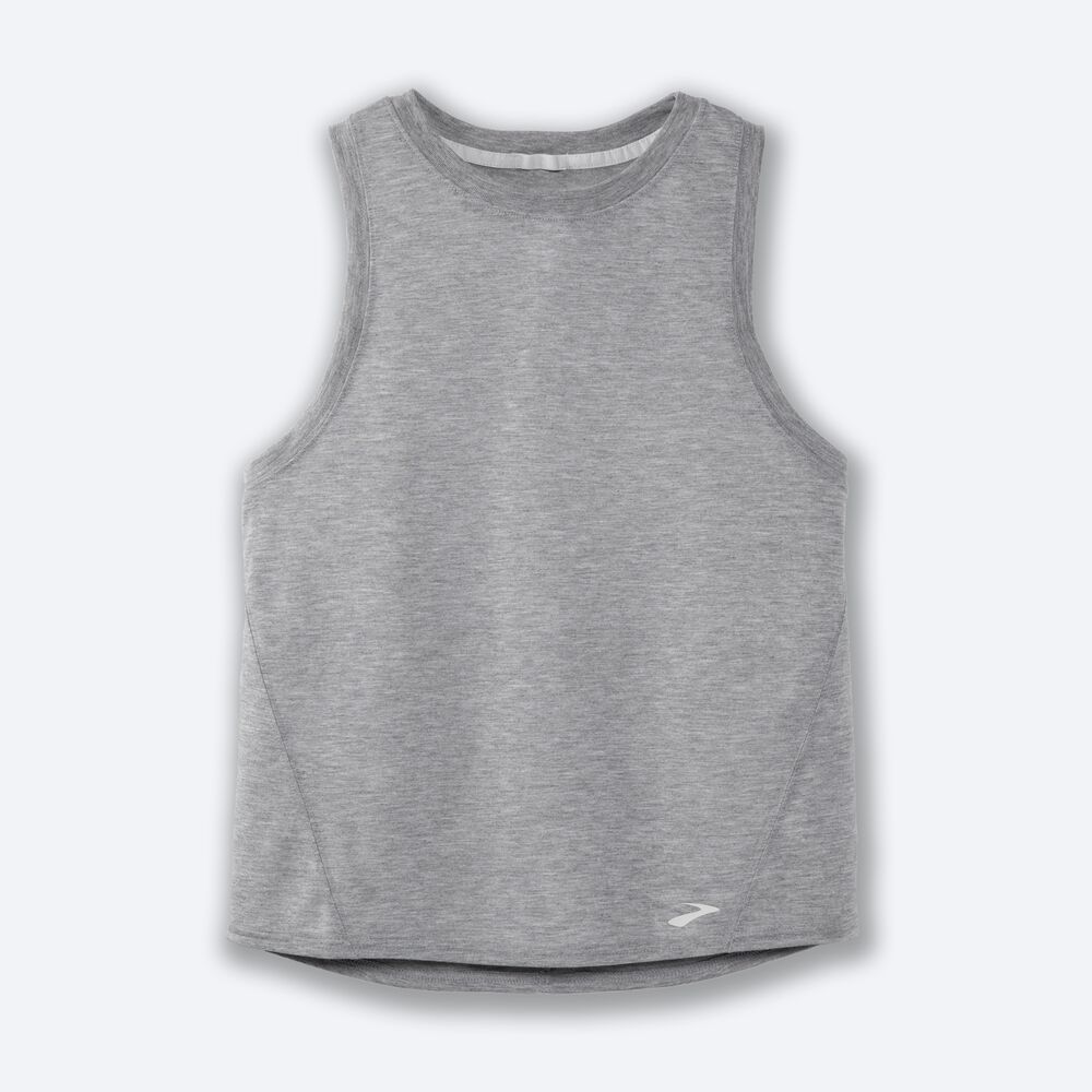 Camiseta Tirantes Brooks Distance Mujer Gris | Ecuador-84370