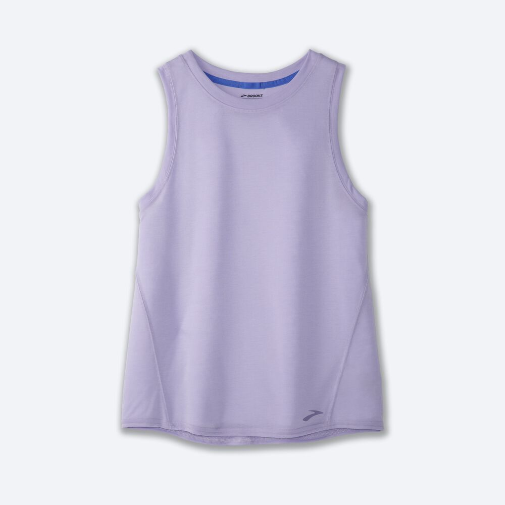 Camiseta Tirantes Brooks Distance Mujer Moradas Gris | Ecuador-93841