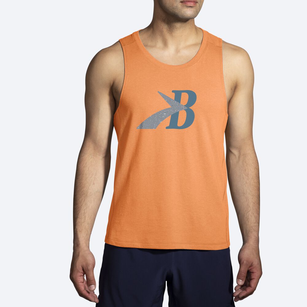 Camiseta Tirantes Brooks Distance Tank 2.0 Hombre Naranjas | Ecuador-08157