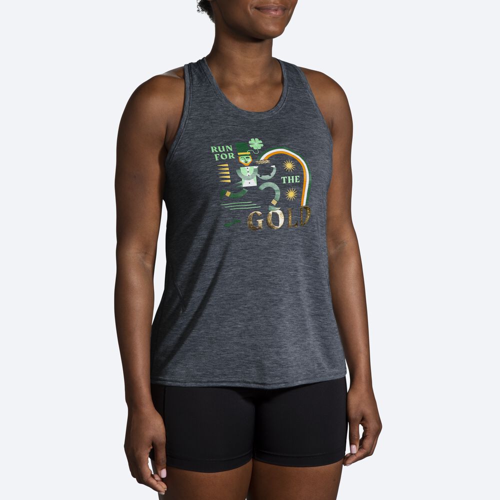 Camiseta Tirantes Brooks Distance Tank 2.0 Mujer Gris | Ecuador-30914