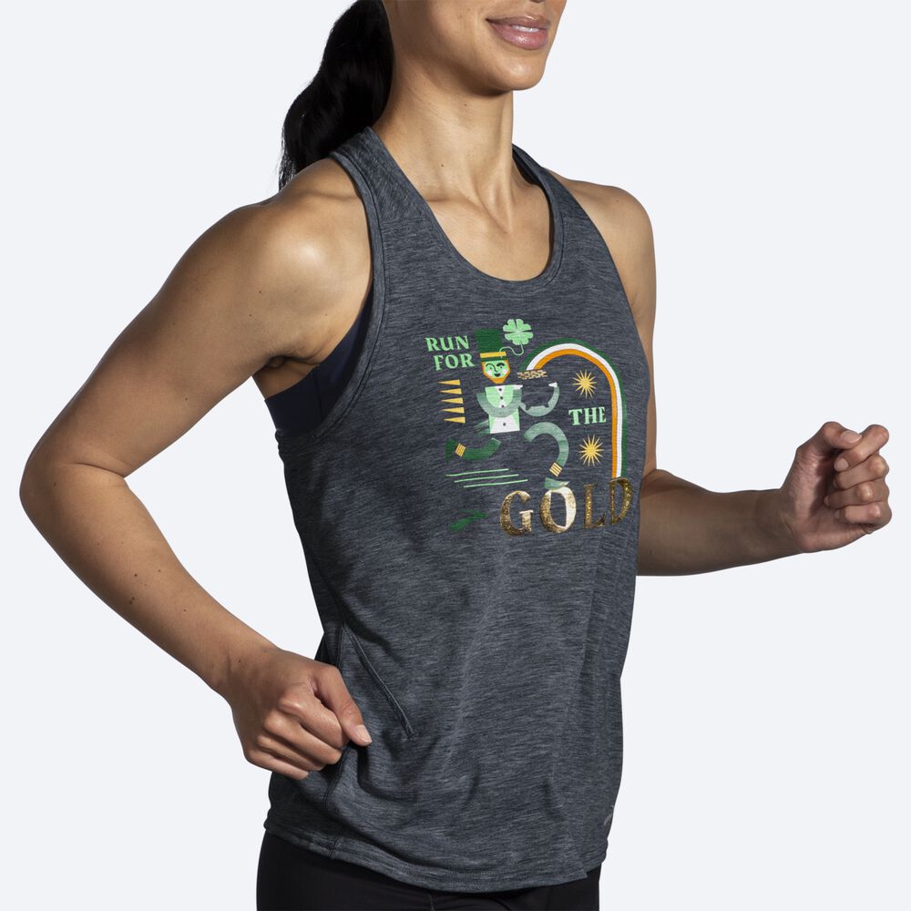 Camiseta Tirantes Brooks Distance Tank 2.0 Mujer Gris | Ecuador-30914