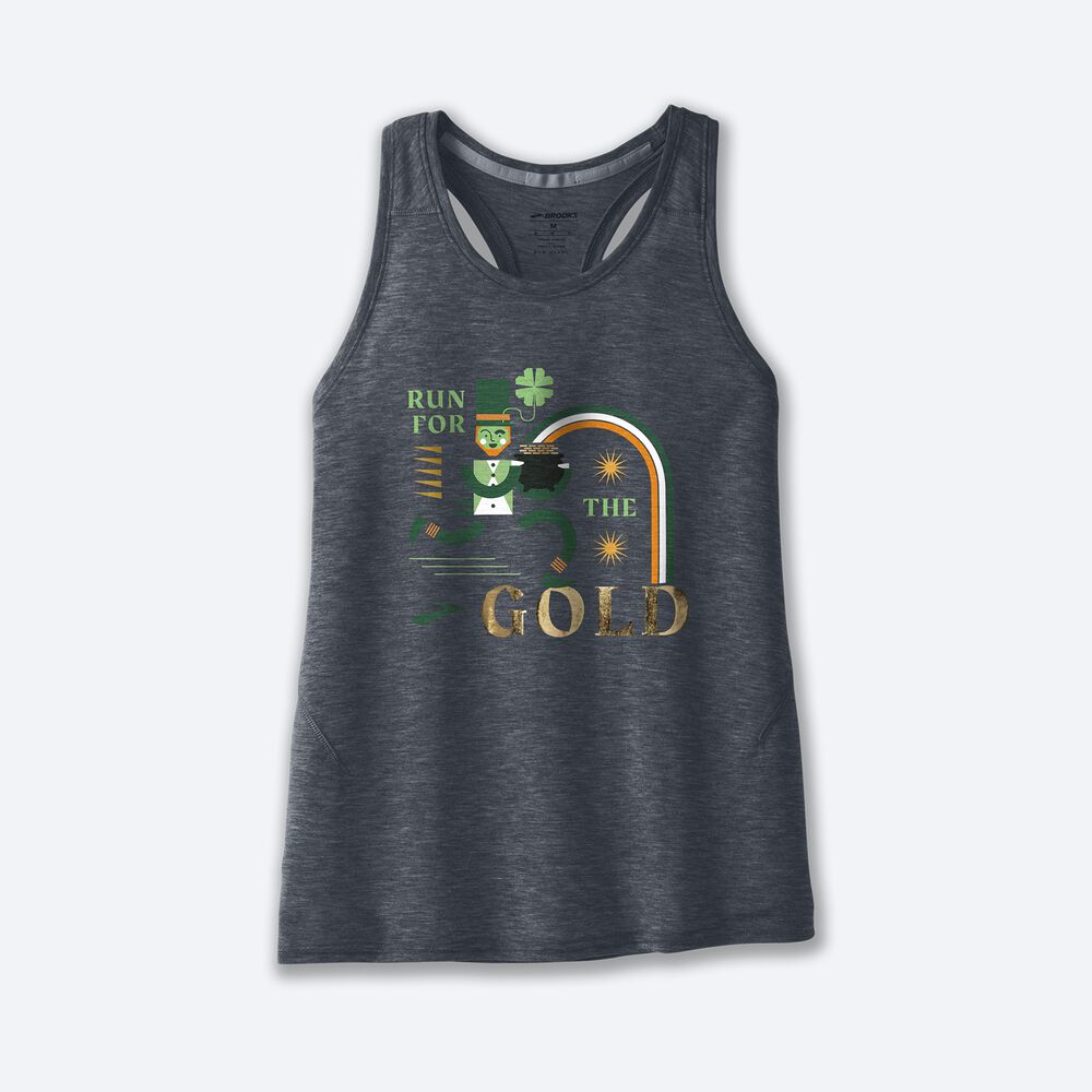 Camiseta Tirantes Brooks Distance Tank 2.0 Mujer Gris | Ecuador-30914