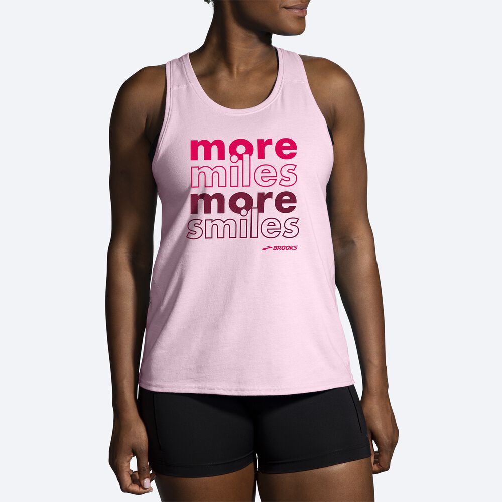 Camiseta Tirantes Brooks Distance Tank 2.0 Mujer Rosas | Ecuador-62384