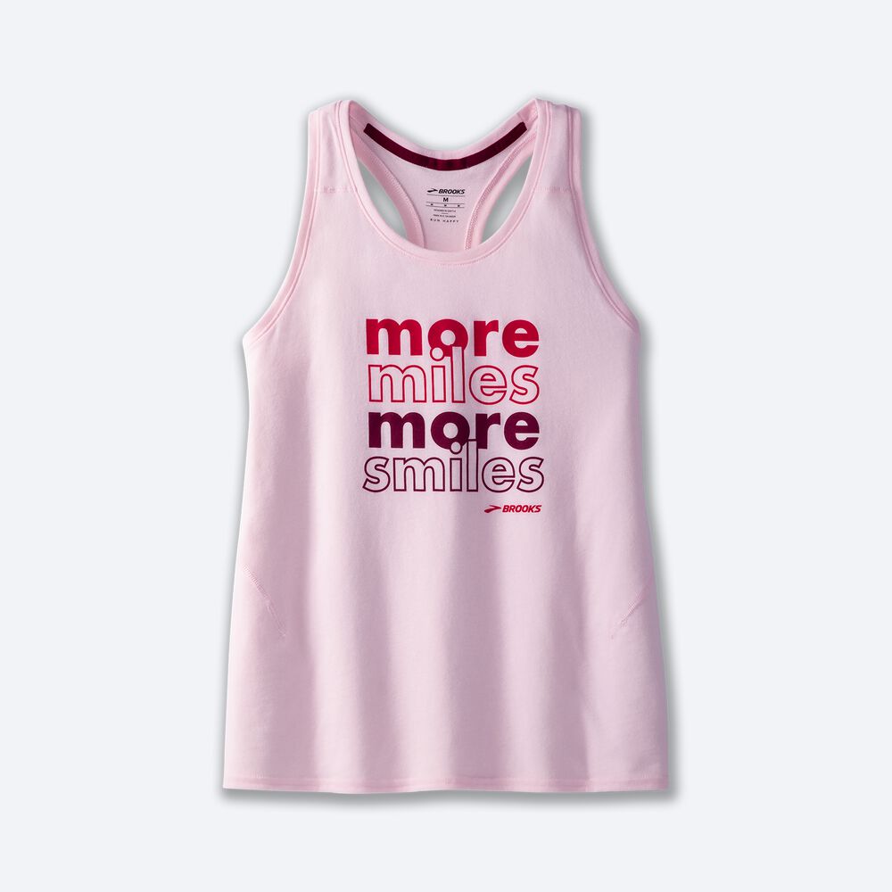 Camiseta Tirantes Brooks Distance Tank 2.0 Mujer Rosas | Ecuador-62384