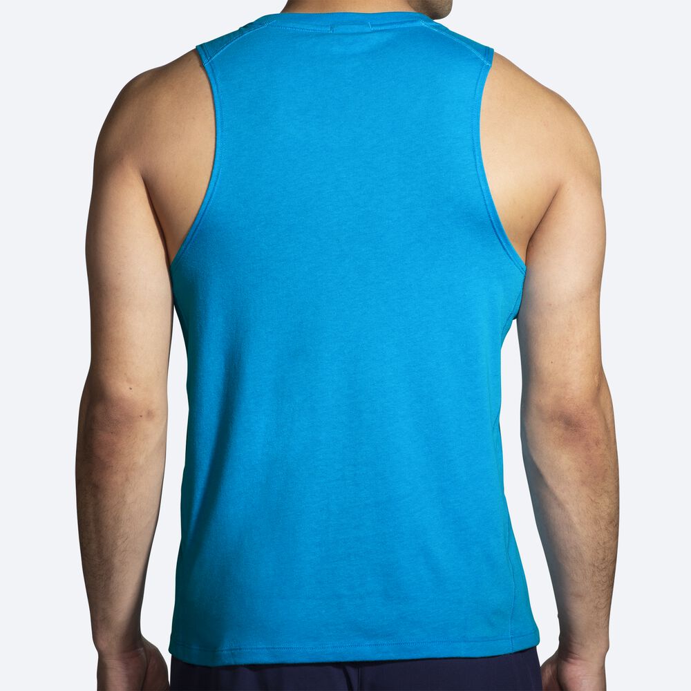 Camiseta Tirantes Brooks Distance Tank 2.0 Hombre Azules | Ecuador-72413