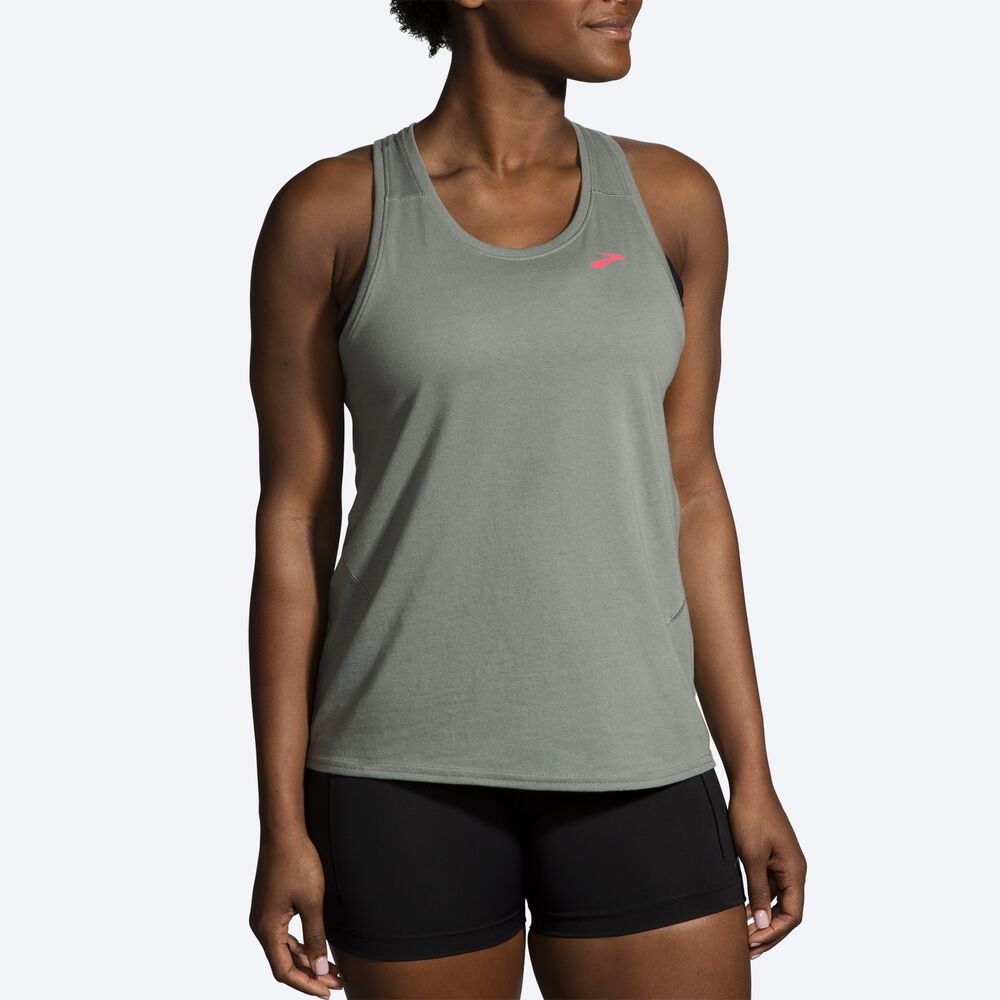 Camiseta Tirantes Brooks Distance Tank 2.0 Mujer Verde | Ecuador-80246