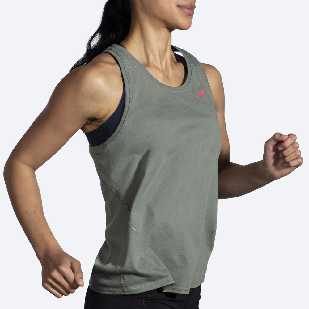 Camiseta Tirantes Brooks Distance Tank 2.0 Mujer Verde | Ecuador-80246