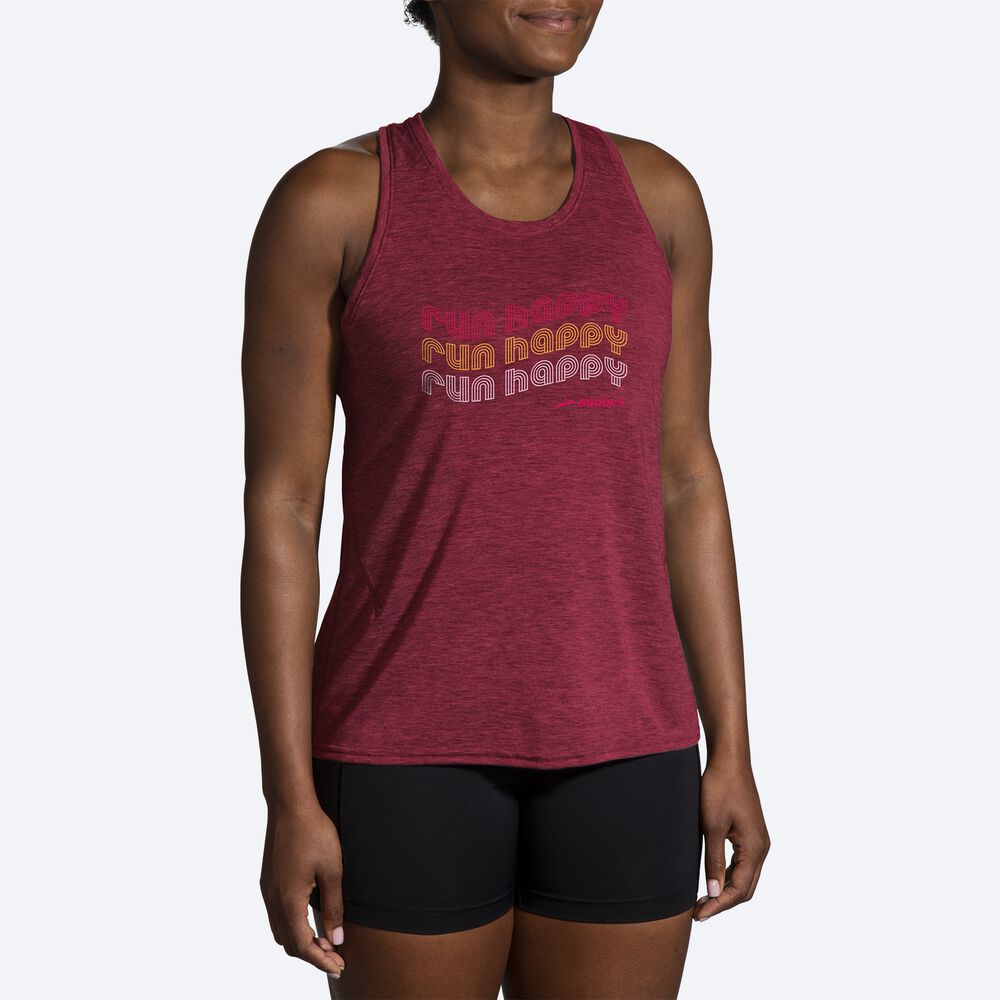 Camiseta Tirantes Brooks Distance Tank 2.0 Mujer Rojas | Ecuador-82075