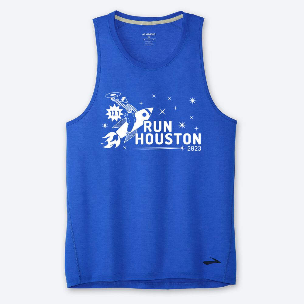 Camiseta Tirantes Brooks Houston23 Distance Tank 2.0 Hombre Azules | Ecuador-10796