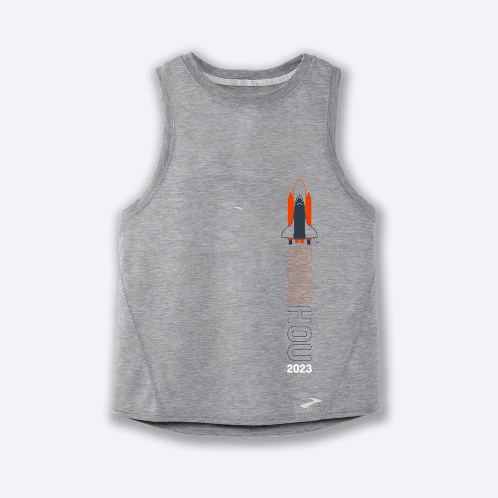 Camiseta Tirantes Brooks Houston23 Distance Tank 2.0 Mujer Gris | Ecuador-79561