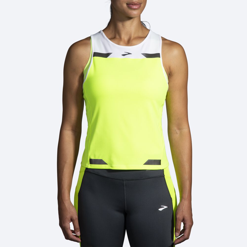 Camiseta Tirantes Brooks Run Visible Back-to-Front Mujer Blancas | Ecuador-05723