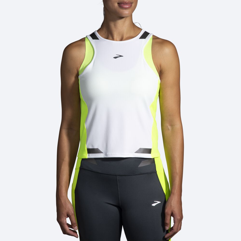 Camiseta Tirantes Brooks Run Visible Back-to-Front Mujer Blancas | Ecuador-05723