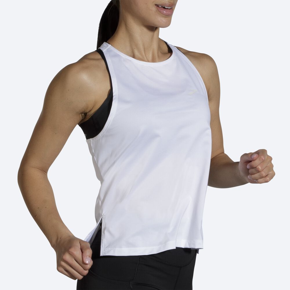 Camiseta Tirantes Brooks Sprint Free Mujer Blancas | Ecuador-13458