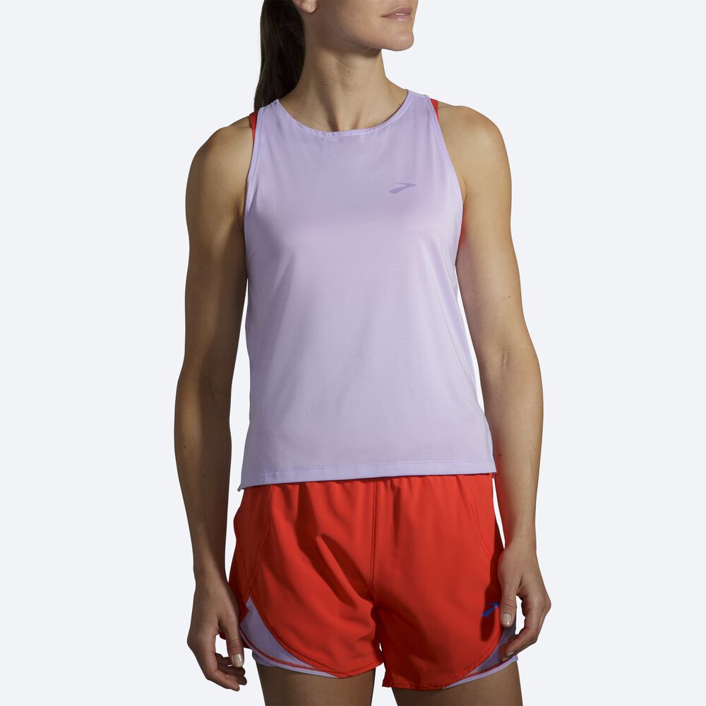 Camiseta Tirantes Brooks Sprint Free Mujer Moradas Gris | Ecuador-71605