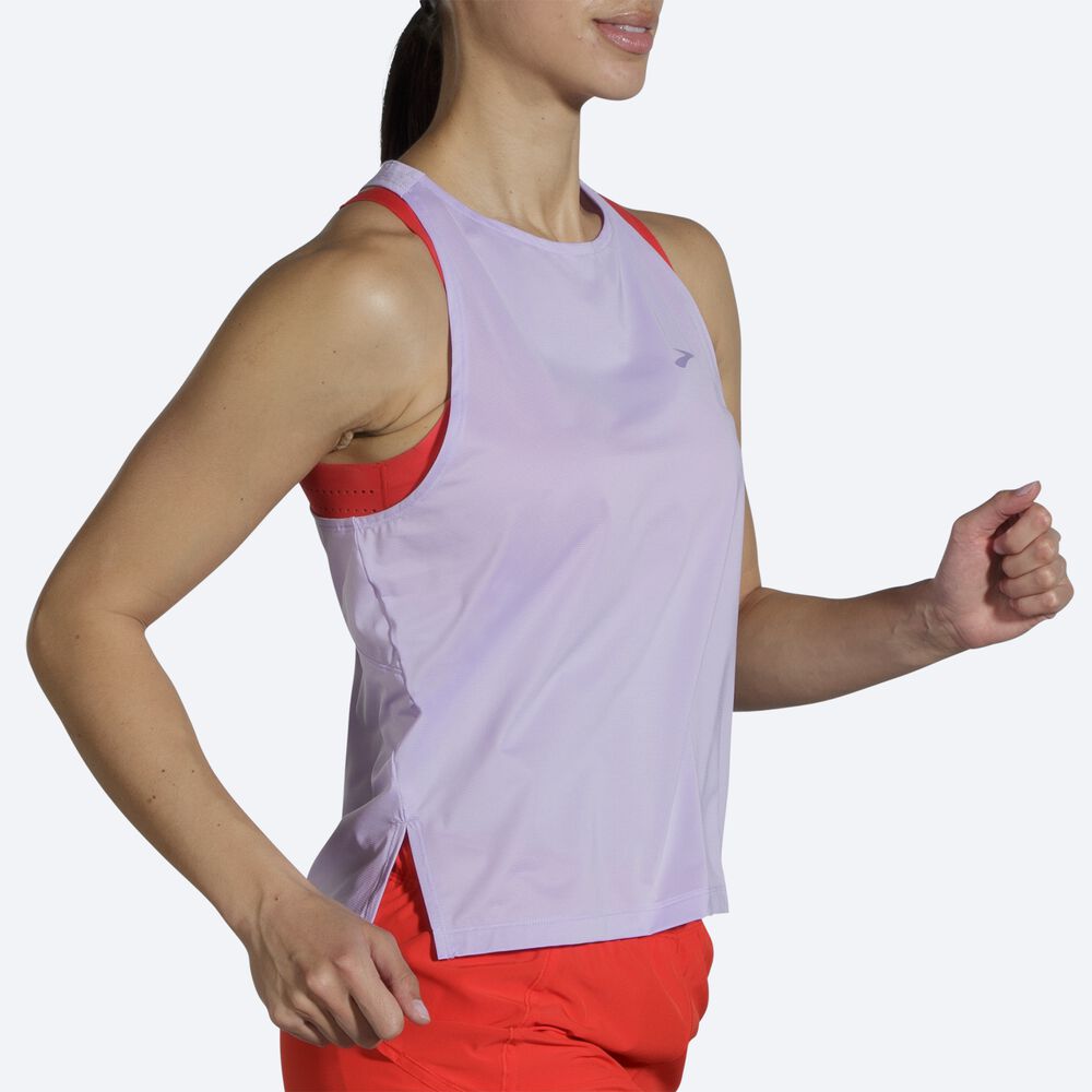 Camiseta Tirantes Brooks Sprint Free Mujer Moradas Gris | Ecuador-71605