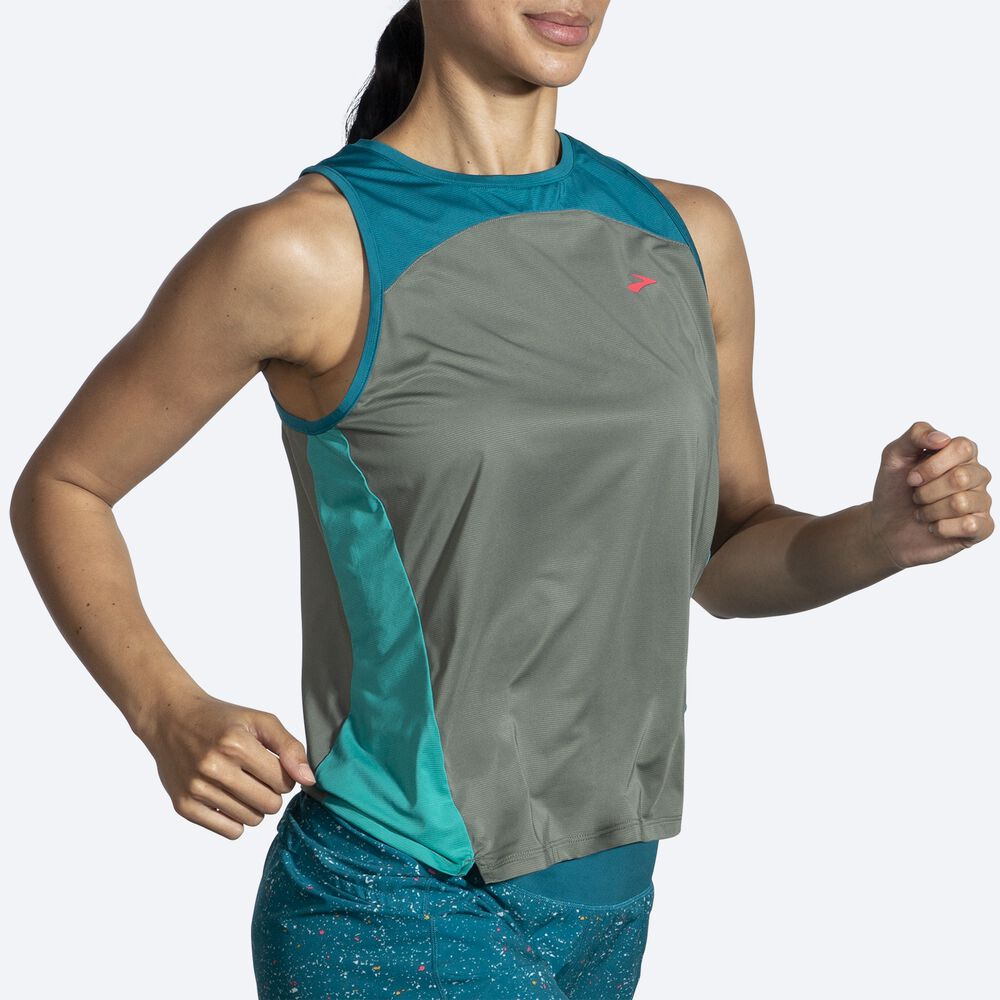 Camiseta Tirantes Brooks Sprint Free Tank 2.0 Mujer Verde | Ecuador-30176