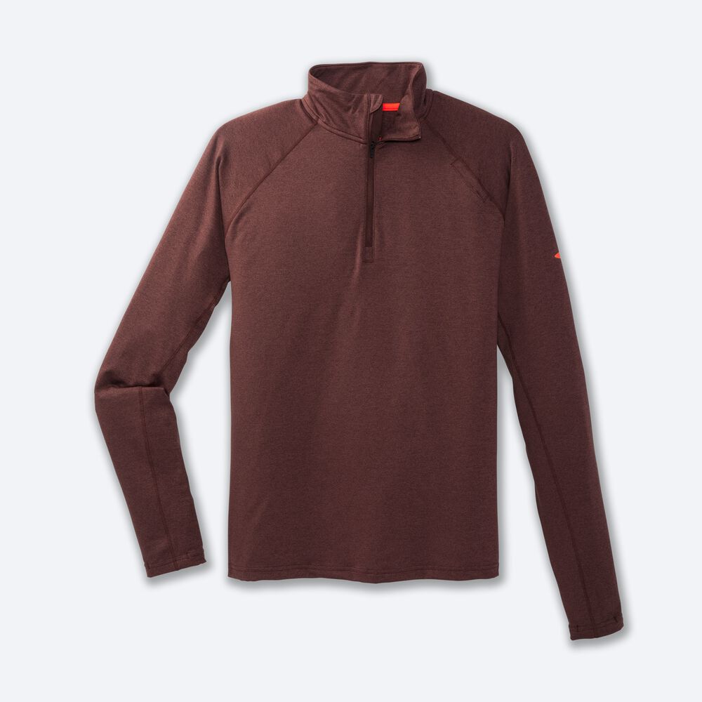 Chaquetas Brooks Dash 1/2 Zip Hombre Chocolate | Ecuador-68174