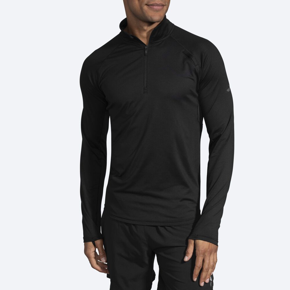 Chaquetas Brooks Dash 1/2 Zip Hombre Negras | Ecuador-10378