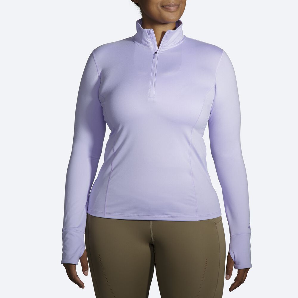 Chaquetas Brooks Dash 1/2 Zip Mujer Moradas Gris | Ecuador-63529