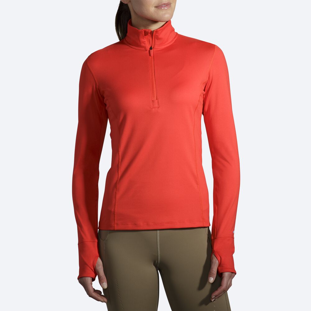 Chaquetas Brooks Dash 1/2 Zip Mujer Rojas | Ecuador-97038