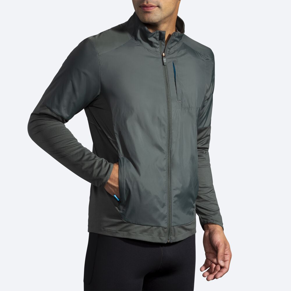 Chaquetas Brooks Fusion Híbrido Hombre Gris Oscuro | Ecuador-85630