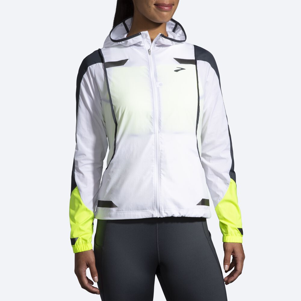 Chaquetas Brooks Run Visible Convertible Mujer Blancas | Ecuador-08574