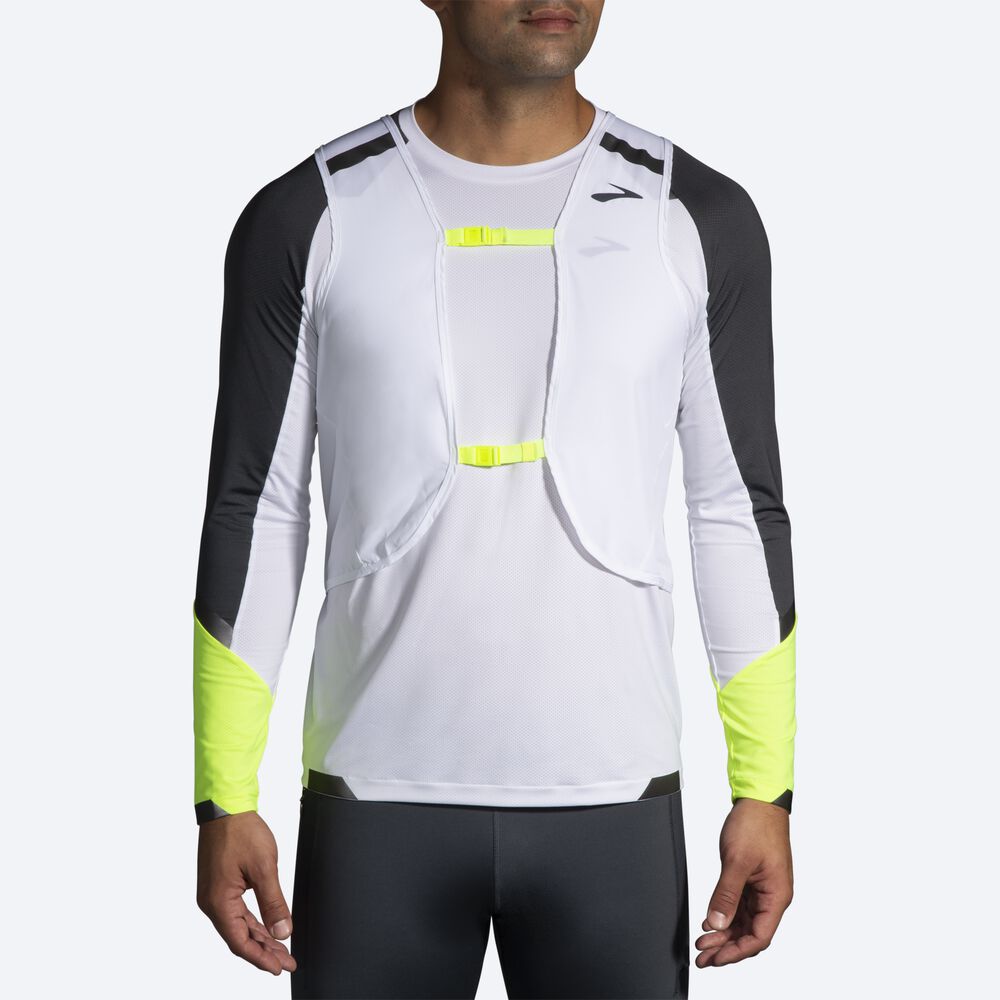 Chaquetas Brooks Run Visible Convertible Hombre Blancas | Ecuador-53809