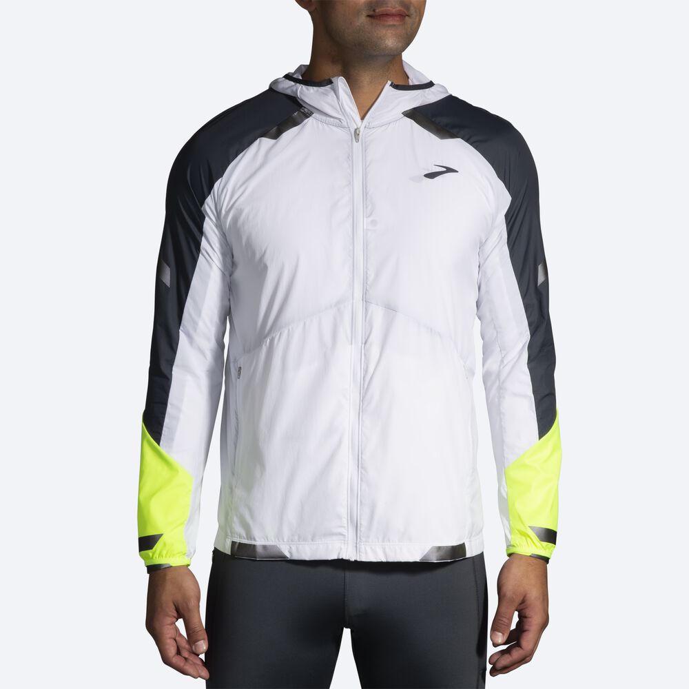 Chaquetas Brooks Run Visible Convertible Hombre Blancas | Ecuador-53809