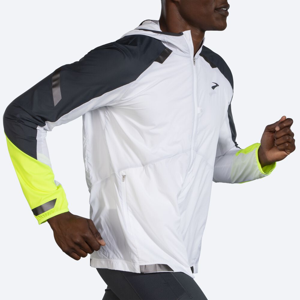 Chaquetas Brooks Run Visible Convertible Hombre Blancas | Ecuador-53809