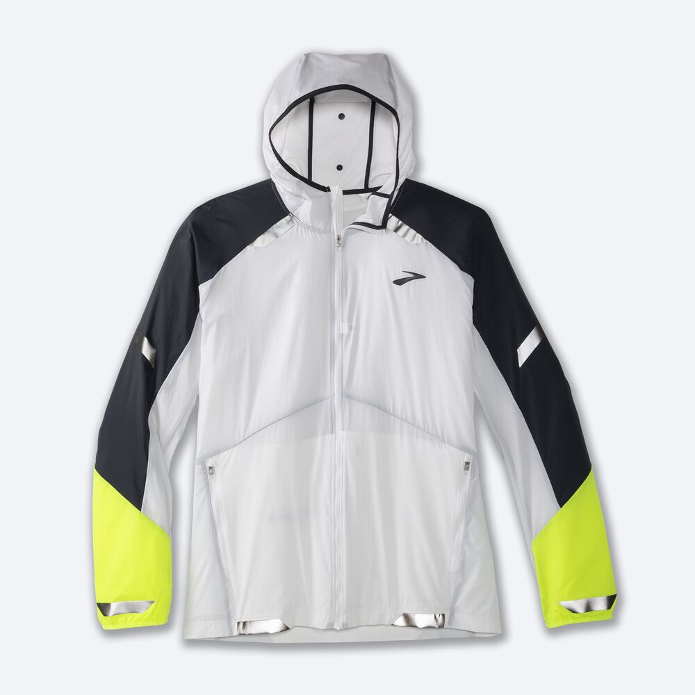 Chaquetas Brooks Run Visible Convertible Hombre Blancas | Ecuador-53809