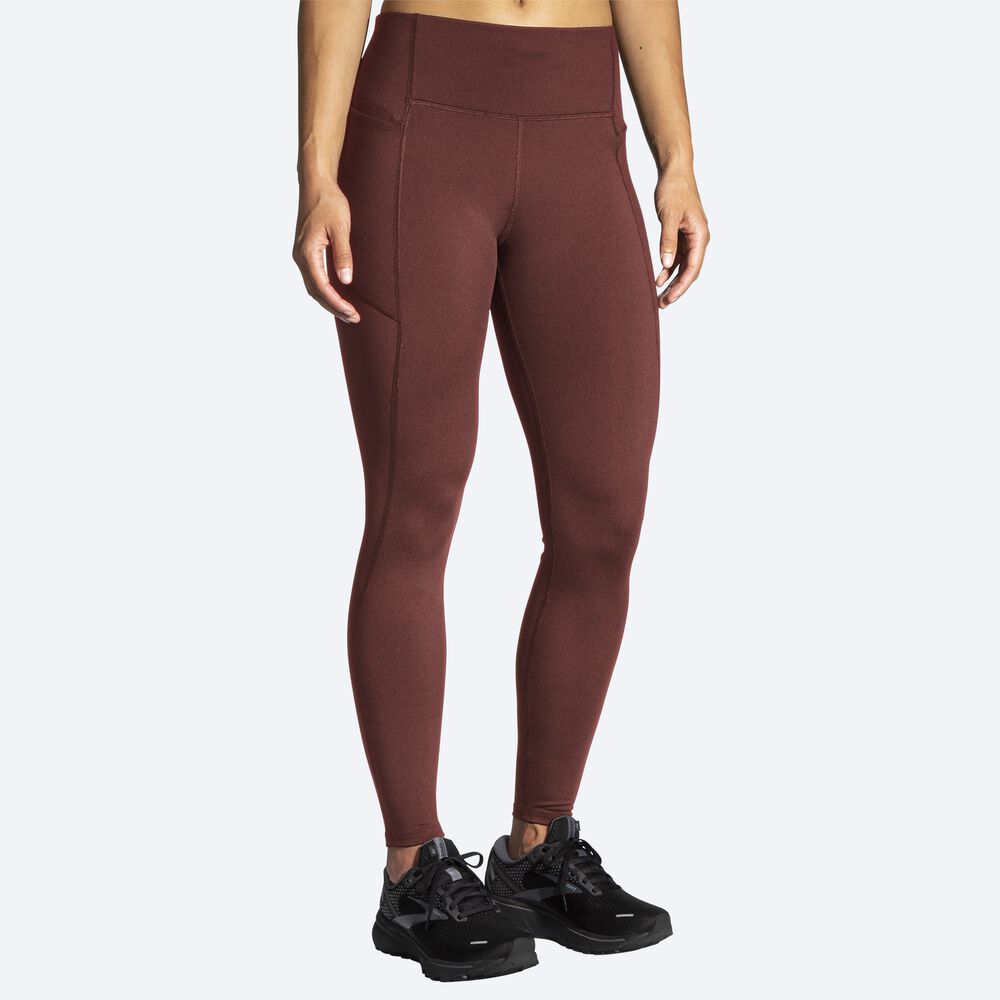 Mallas Brooks Moment Tight Mujer Chocolate | Ecuador-46302