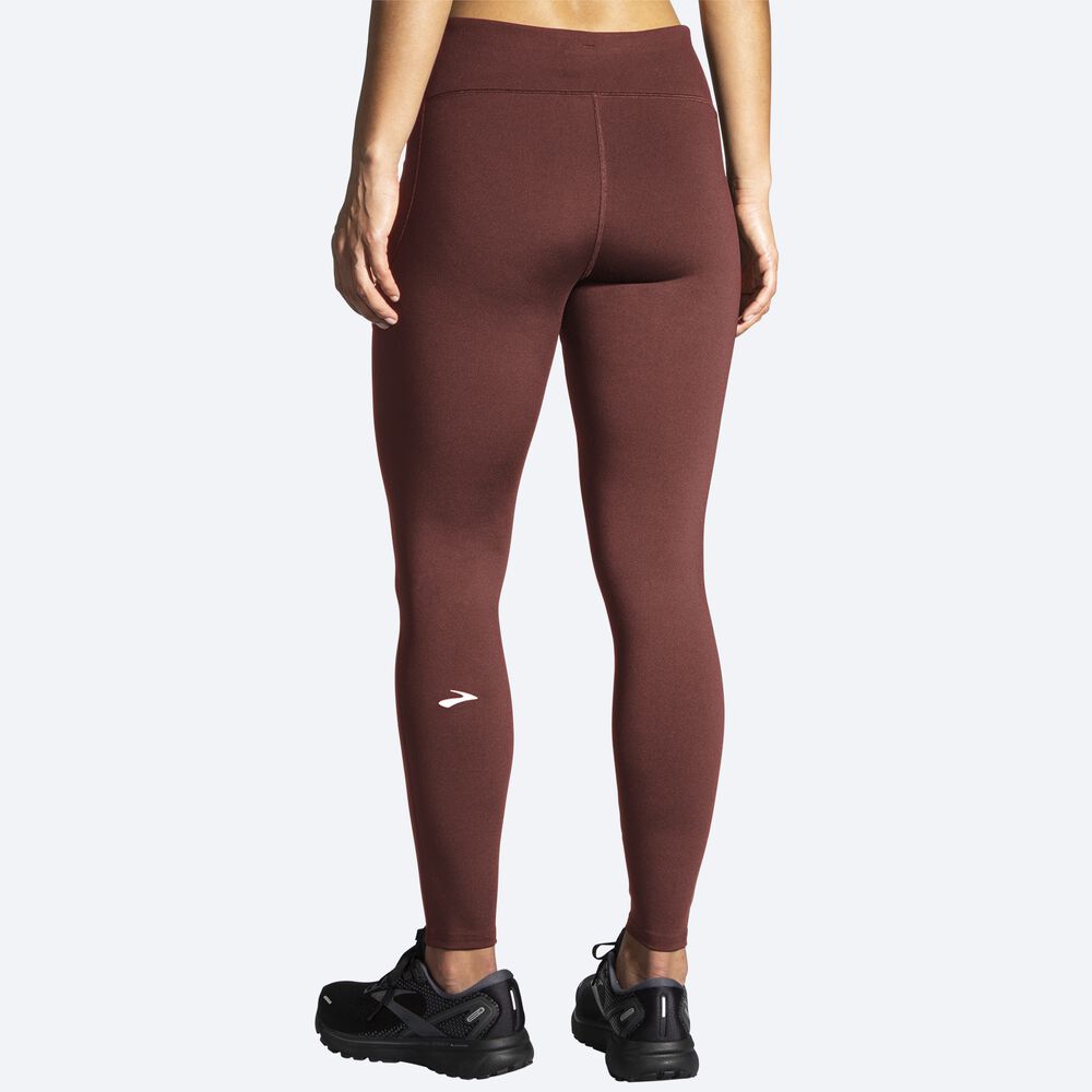 Mallas Brooks Moment Tight Mujer Chocolate | Ecuador-46302