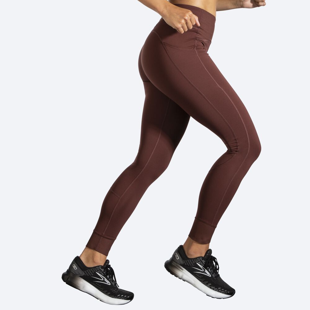 Mallas Brooks Momentum Thermal Tight Mujer Chocolate | Ecuador-63257