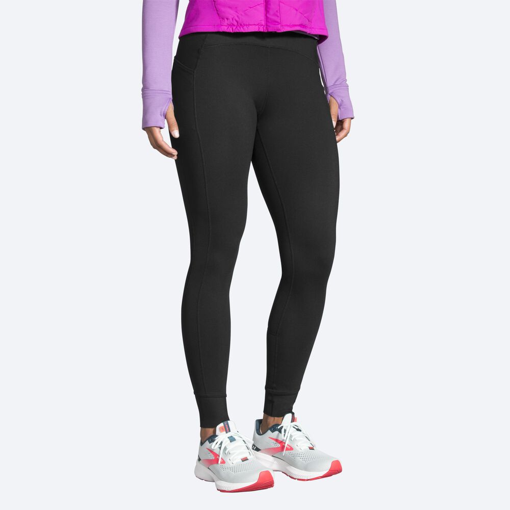 Mallas Brooks Momentum Thermal Tight Mujer Negras | Ecuador-78315