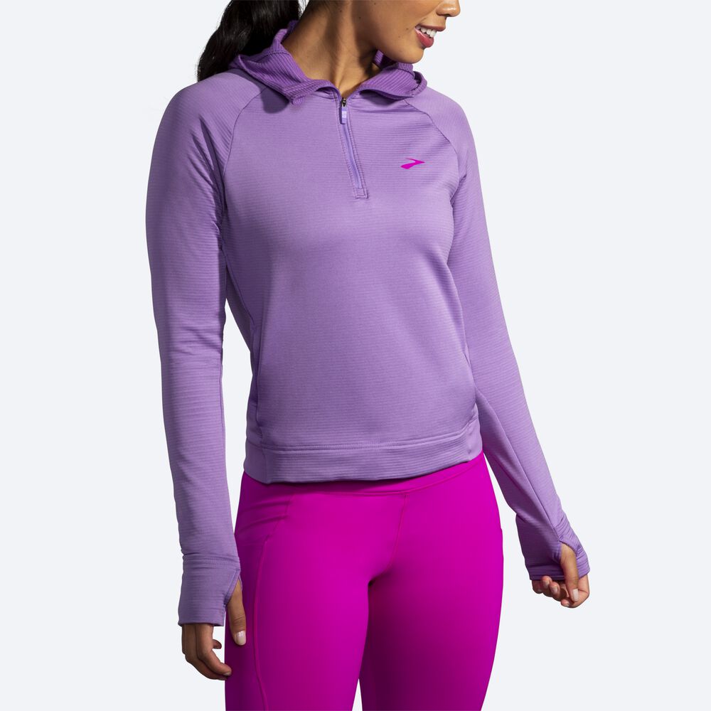 Sudadera Con Capucha Brooks Notch Thermal Mujer Moradas | Ecuador-14628