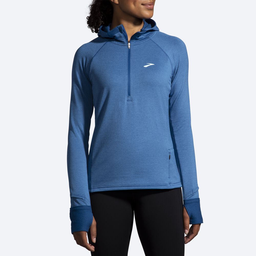 Sudadera Con Capucha Brooks Notch Thermal 2.0 Mujer Azules Gris | Ecuador-47013