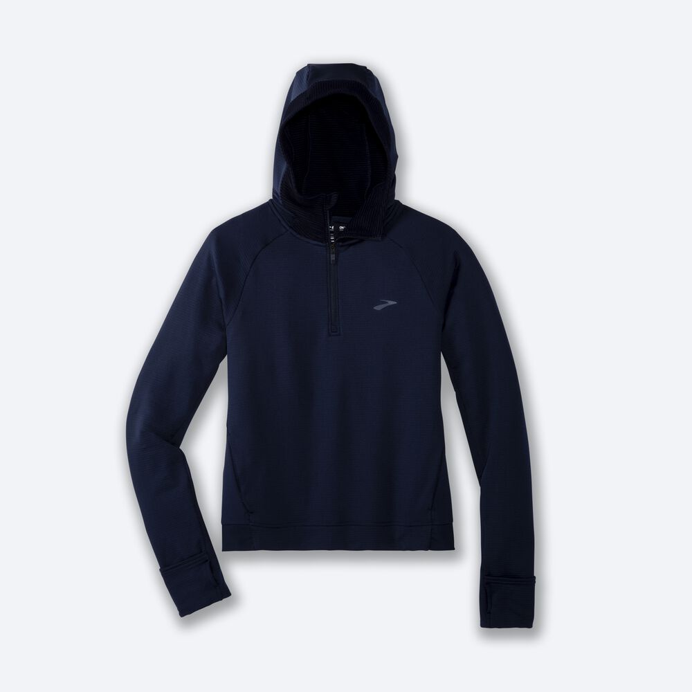 Sudadera Con Capucha Brooks Notch Thermal Mujer Azul Marino | Ecuador-87026