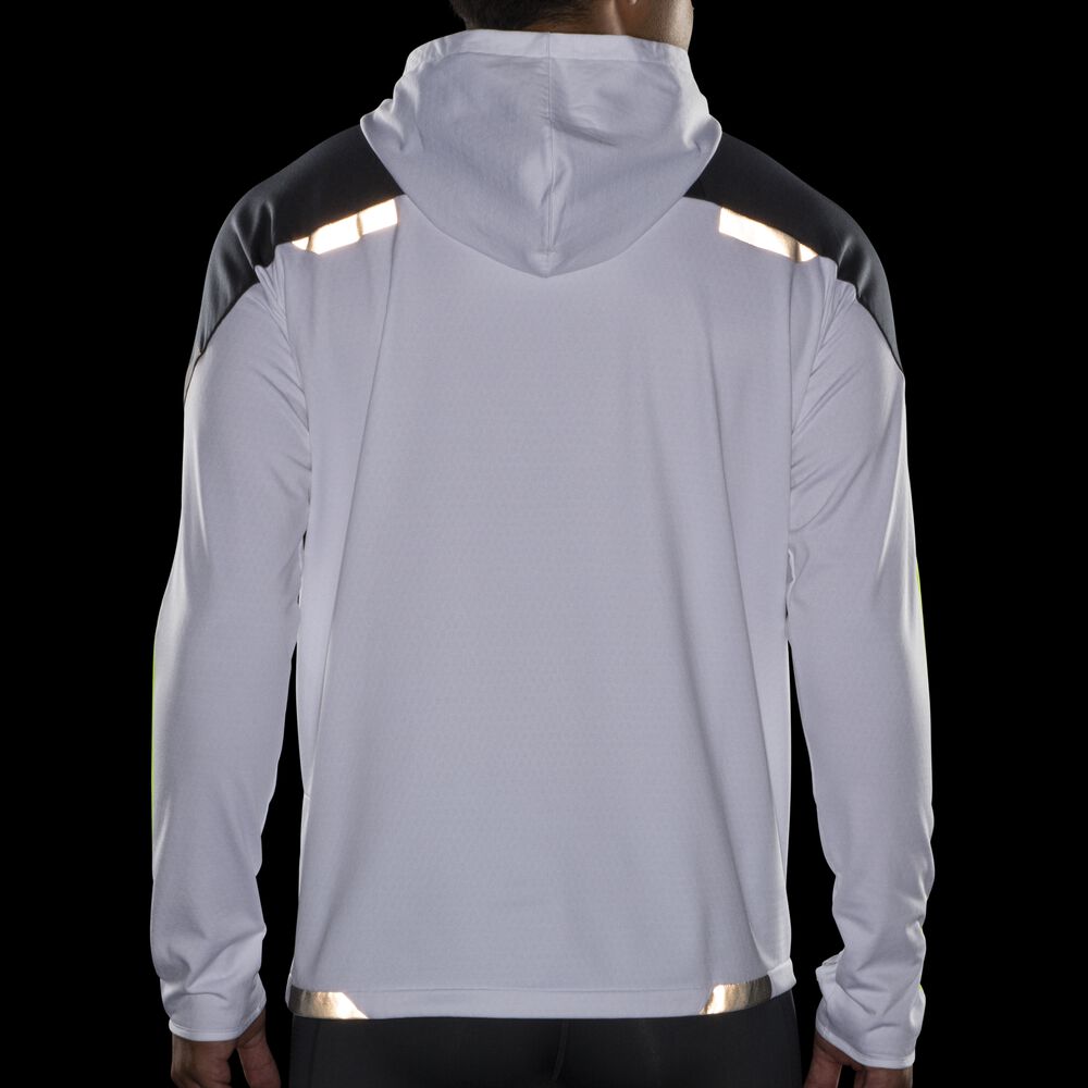 Sudadera Con Capucha Brooks Run Visible Thermal Hombre Blancas | Ecuador-14065