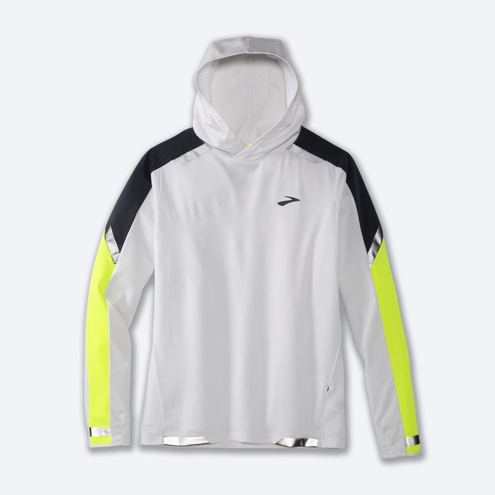 Sudadera Con Capucha Brooks Run Visible Thermal Hombre Blancas | Ecuador-14065