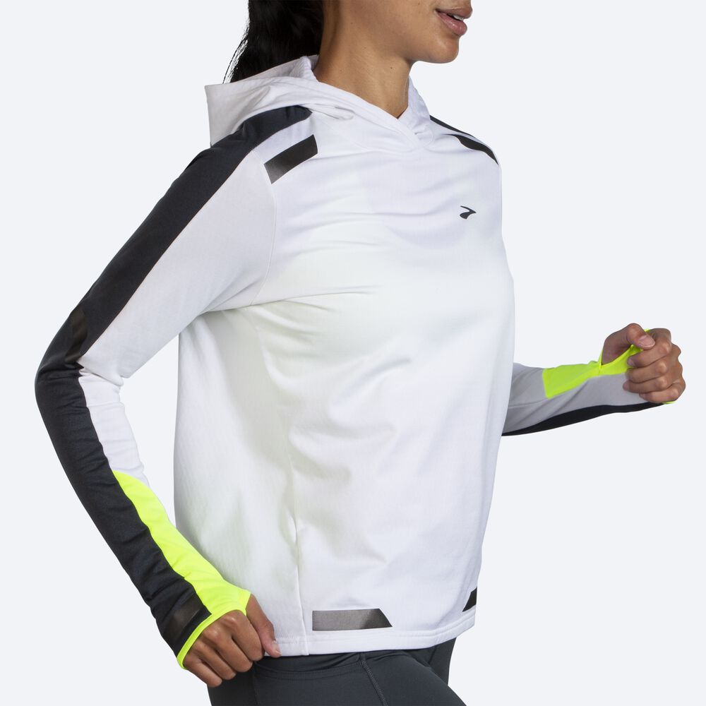 Sudadera Con Capucha Brooks Run Visible Thermal Mujer Blancas | Ecuador-59410