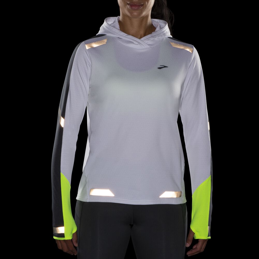 Sudadera Con Capucha Brooks Run Visible Thermal Mujer Blancas | Ecuador-59410