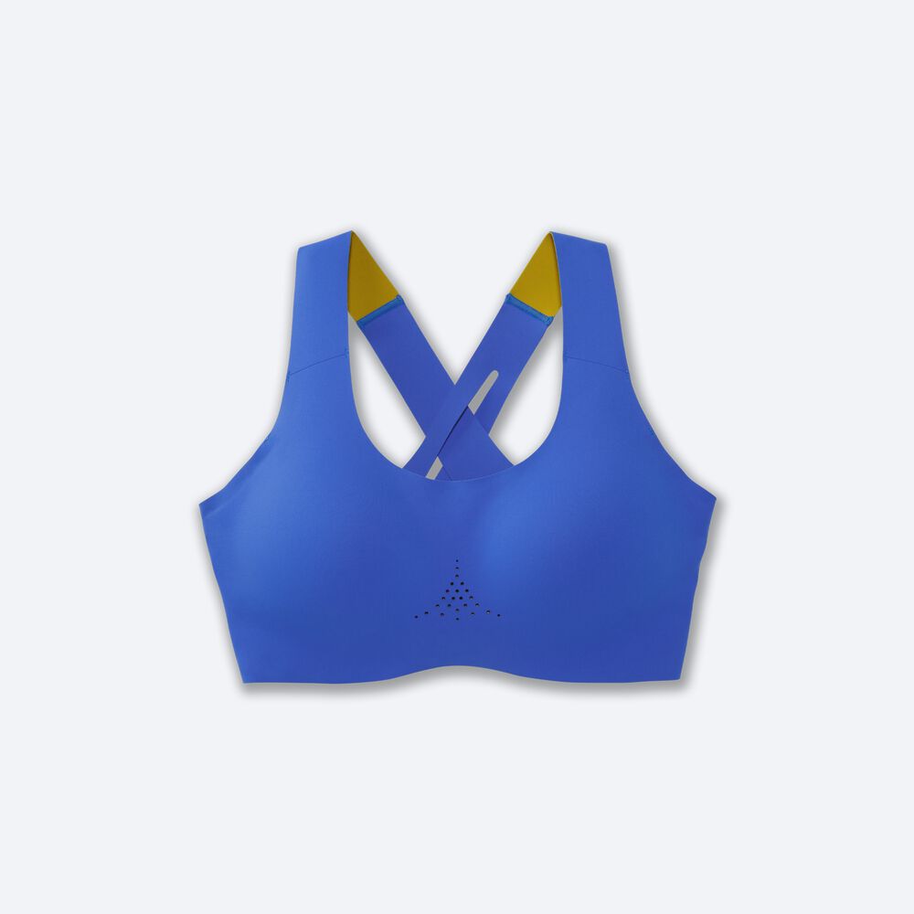 Sujetadores Deportivos Brooks Dare Crossback Run Bra 2.0 Mujer Azules/Doradas | Ecuador-03769