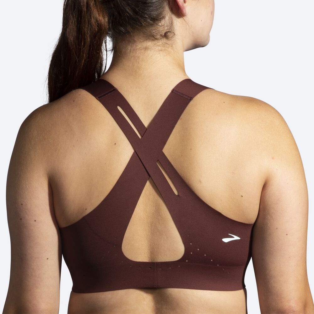 Sujetadores Deportivos Brooks Dare Crossback Run Bra 2.0 Mujer Chocolate/Cobra | Ecuador-62310