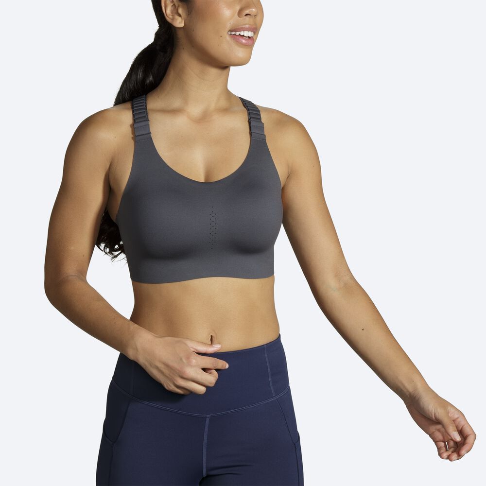 Sujetadores Deportivos Brooks Dare Racerback Run Bra 2.0 Mujer Gris | Ecuador-50143